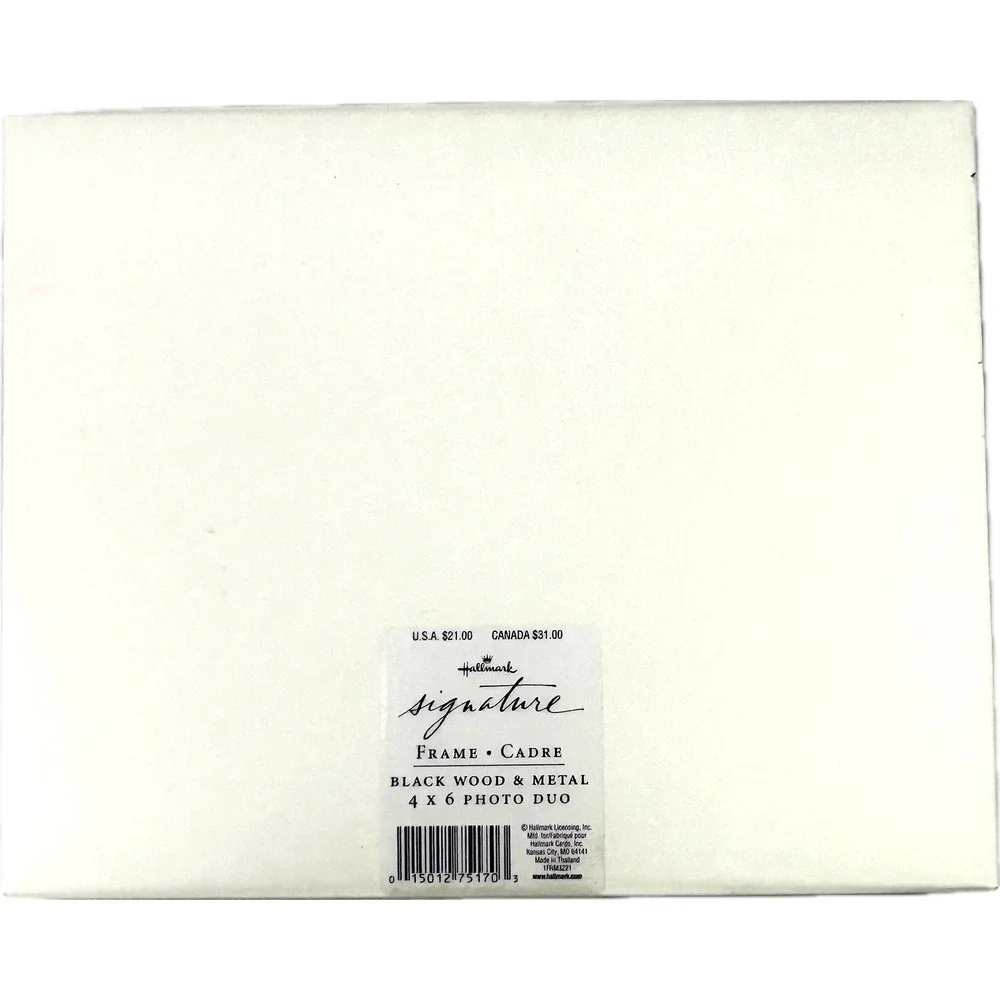 Hallmark Signature Black Wood & Metal Frame 4x6‎ Photo Duo with Box